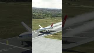Hard Landings Turkish Airlines Boeing 777 at Larissa State Airport  shorts