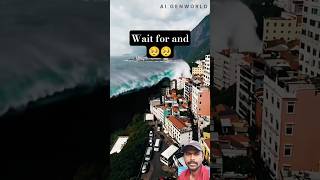 Huge waves crash into coastline - Ai Generated 🌊