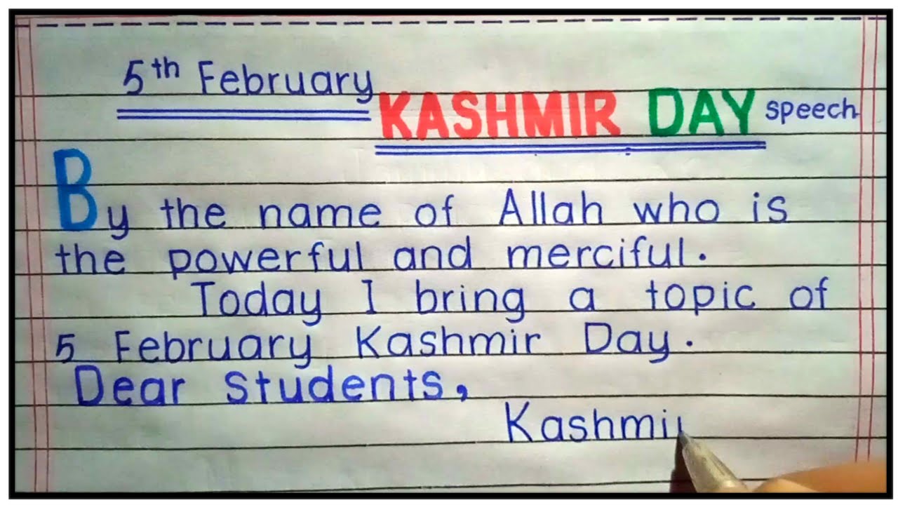 speech in english on kashmir day