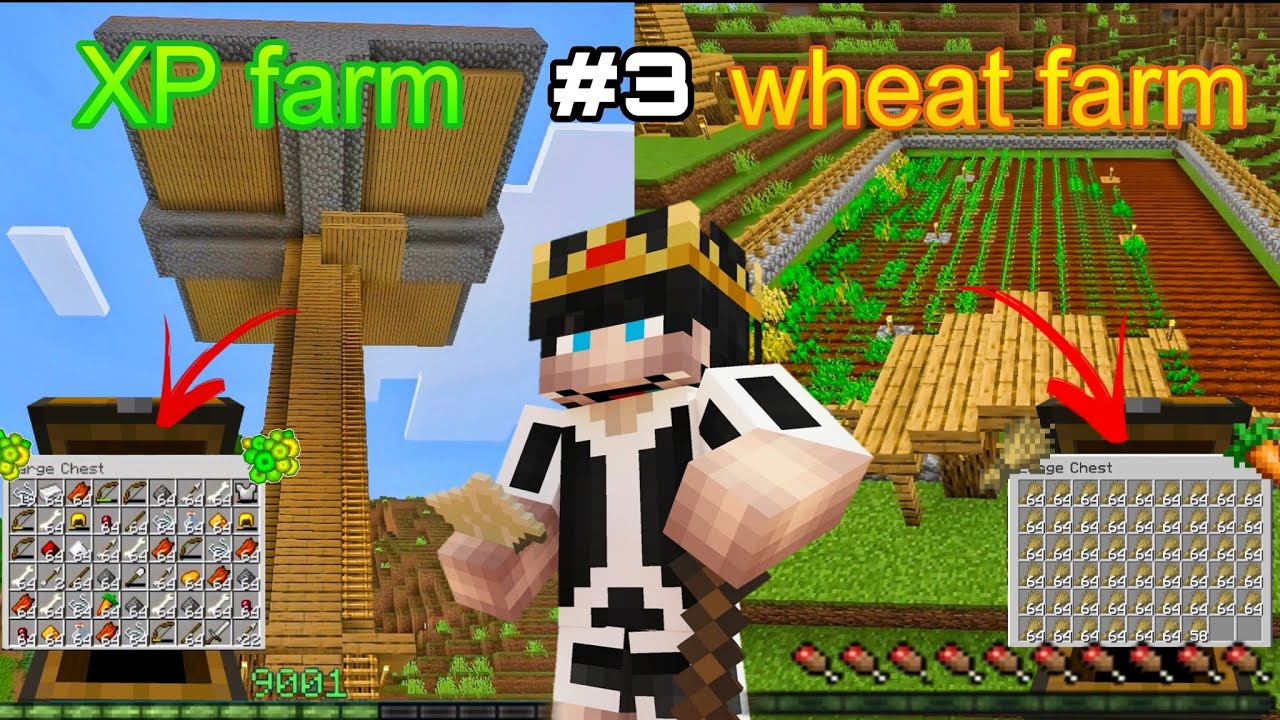 I build a op farm 1 xp farm 2 wheat farm. Minecraft survival series ...