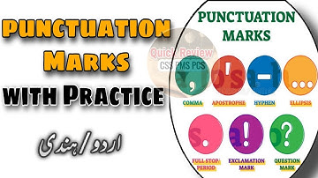 Punctuation Marks with Examples and Practice in Urdu Hindi | English Grammar series