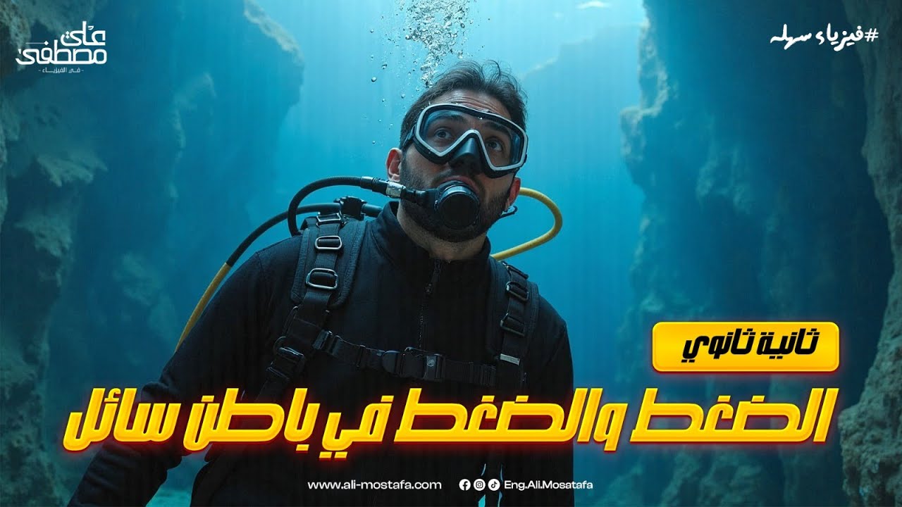 الضغط والضغط في باطن السائل | فيزياء تانية ثانوي مع م. علي مصطفى