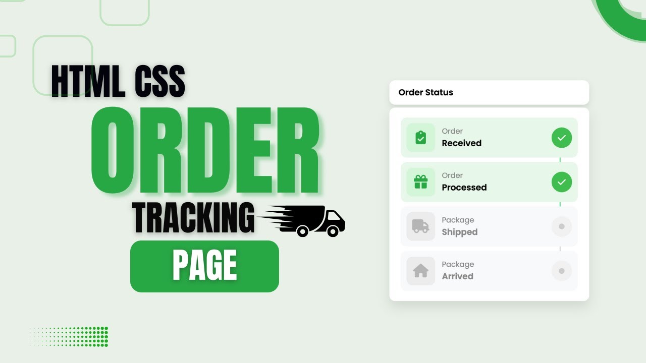 Order Tracking Page Design using HTML & CSS | Modern Order Status UI ...