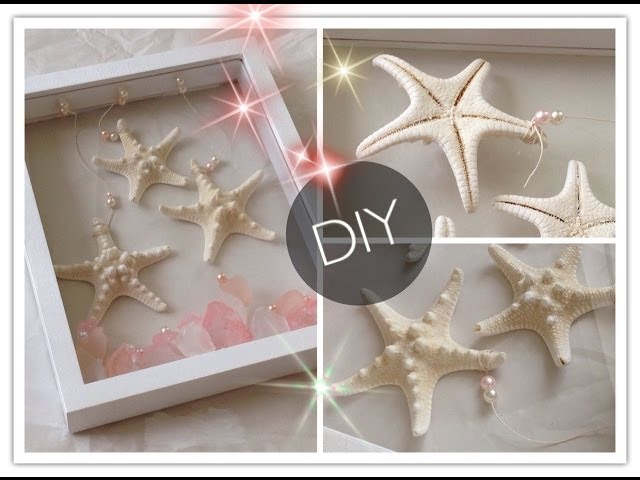 DIY : Creative Starfish & Pink Crystals Wall Frame 