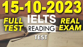 IELTS READING PRACTICE TEST 2023 WITH ANSWER | 15.10.2023