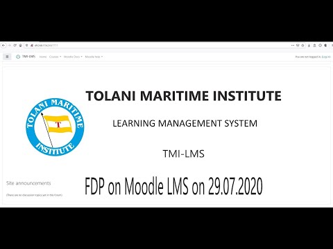 TMI FDP on Moodle LMS on 29 07 2020