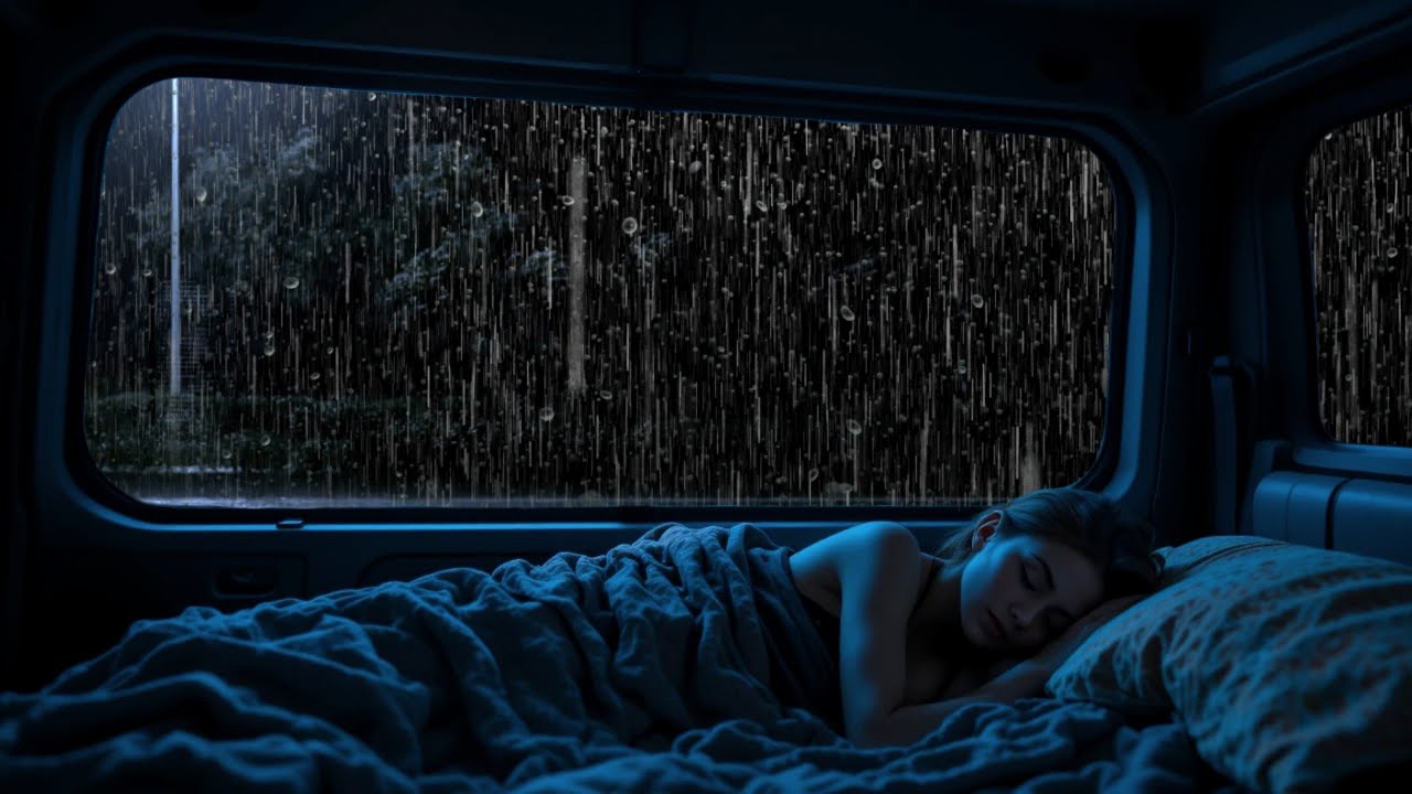 Sleep Instantly in a Car During Heavy Rain ⛈️ | Relaxing Rain ASMR for ...