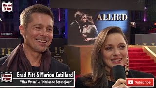 Brad Pitt & Marion Cotillard Laugh & Share Jokes At The Allied UK Premiere