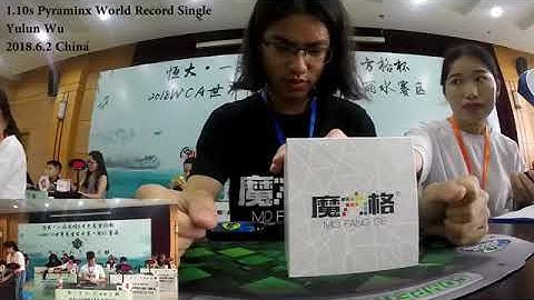 1.10s Pyraminx World Record Single Yulun Wu