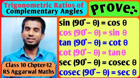 Proof: Trigonometric Ratios Of Complementary Angles #Trigonometry#Trikonmiti #class-10 Bharat Kumar