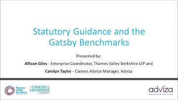 Statutory Guidance Gatsby Benchmarks Monitoring and Evaluation