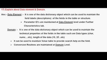 Explain about Data element   Domain