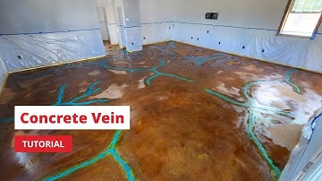 How To Create A Vein Effect On Concrete With Acid Stain Colors