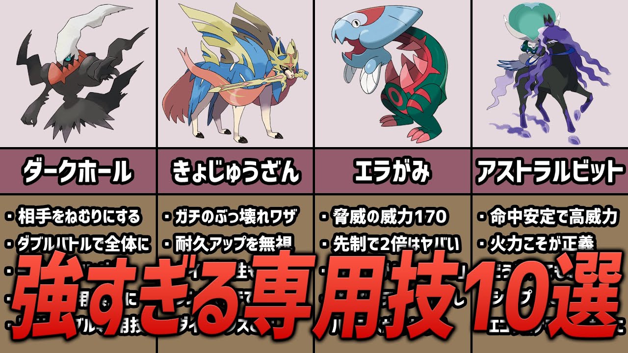 対戦ガチ勢が選ぶ歴代ポケモンの強すぎる専用技10選 ポケモン考察 Youtube