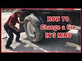 How to change the outside tire on a semi truck in 5 minutes