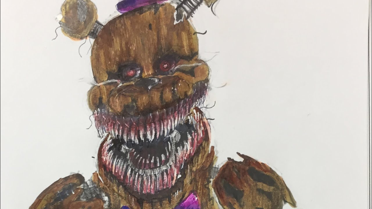 This is my fan-art drawing of Nightmare Fredbear from Five Nights at  Freddy's 4! Summer always makes me super nostalgic for FNaF4, especially  the hype leading up to it's release : r/fivenightsatfreddys