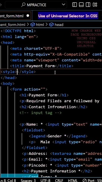 USE OF UNIVERSAL SELECTOR IN CSS#css #html #universal#youtubeshorts # ...