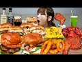 🍔Real수제버거,Jack Coke,통다리치킨,오징어링🍷 내돈내산 최애 버거집 풀코스 먹방 CHICKEN BURGER MUKBANG ASMR EATINGSHOW REALSOUND