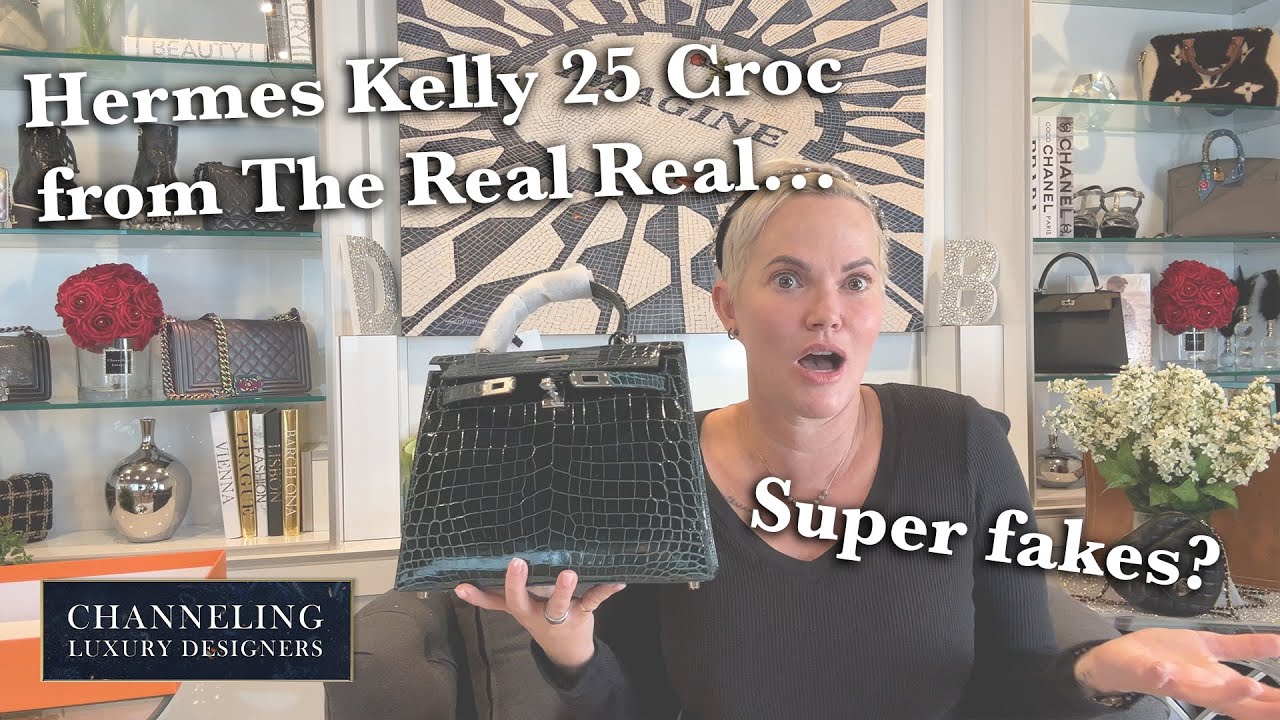 Hermes Kelly 25 K25 Unboxing from The Real Real in Vert Cypres Shiny Croc -  Missing Important Docs 