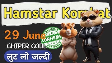 27 June Morse Code Hamster Kombat  | 1Million Points Daily Cipher | Hamster kombat today morse code
