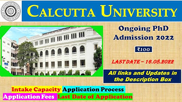 Ongoing PhD || Calcutta University PhD Admission 2022 ||  Department of Electronics