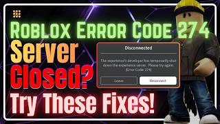 🎮 Roblox Error 274 Repair Guide – Quick Fix
