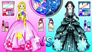 Black Wednesday Addams VS Pink Barbie Make Up & Dress Up - Barbie Makeover Handmade - Lovely Barbie