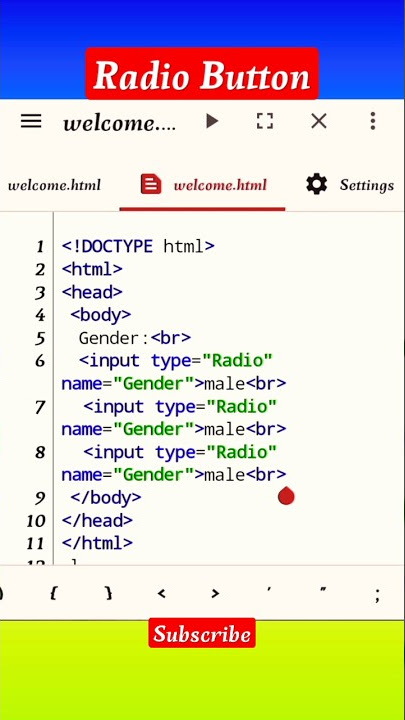 Creat the Radio button with help of HTML//HTML coding#viral #html #shorts