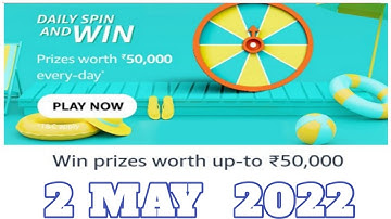 Amazon Funzone Daily Spin and Win Answers Today|2 MAY 2022 | Daily Quiz Time