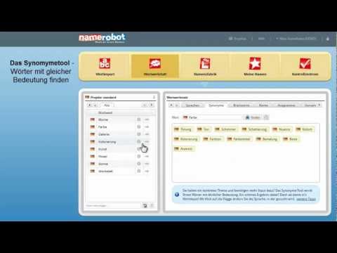 Synonyme finden - Mini-Tutorial NameRobot Tools