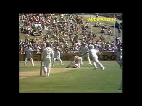 Len Pascoe Knocks down Sandeep Patil , India in Australia 1981