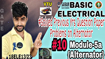 Solved question paper problems on alternator | synchronous generator| Basic Electrical |