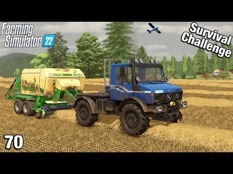 MORE BALE WORK FOR THE UNIMOG Survival Challenge FS22 Hinterland Ep 70