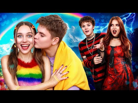 Бедная Пара Готов vs Богатая Пара Радуга! Типы Пар На Свиданиях