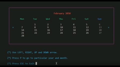 C program for calendar