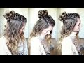 Messy Top Knot | Half Down Hairstyle | Braidsandstyles12