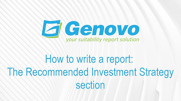 How to write a report: The Recommended Investment Strategy Section