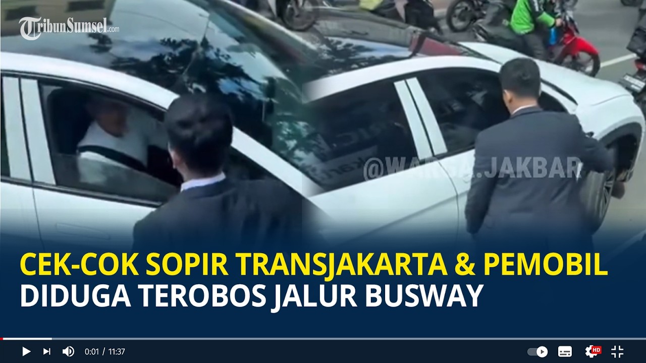 Viral Cekcok Sopir Transjakarta dan Pemobil yang Diduga Terobos Jalur Busway di Jakbar