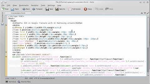 XSS on Google Translate with UI Redressing attack