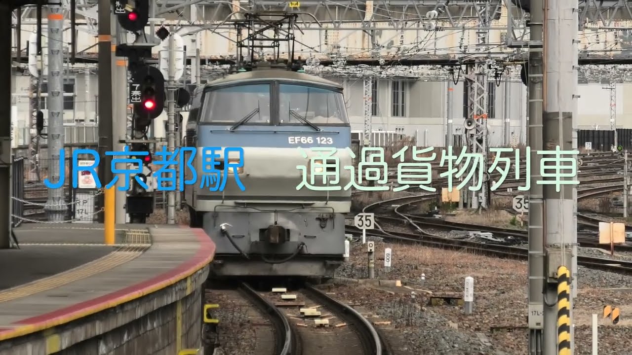 【4K】JR京都駅 通過貨物列車 2024.3.6
