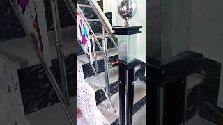 Stainless steel staircase design glass railing || aakibdws steel stainlesssteel shorts youtube