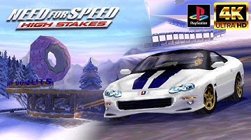 Camaro Z28 4k Gameplay at Snowy Ridge (Music & Replay included) - NFS High Stakes PS1 on Duckstation