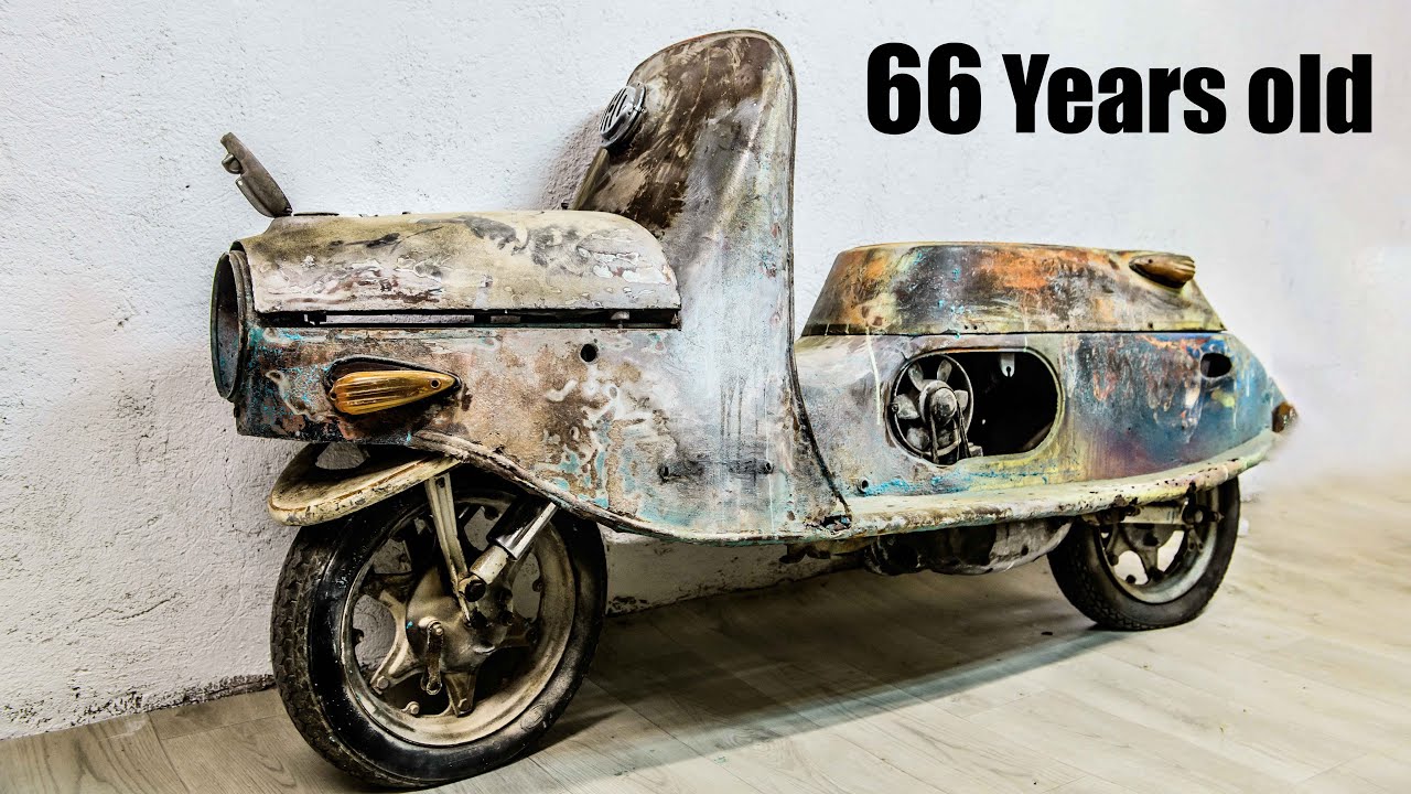 fraktion undskyld Flytte Restoration Abandoned 66 Years old Scooter - Restore Rusty Motorcycle -  YouTube