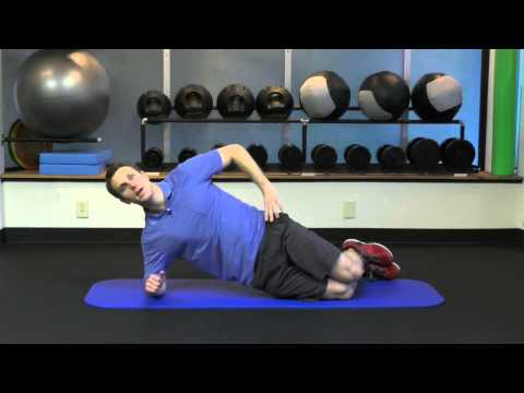 Side plank with hip abduction -- pelvis & spinal stability