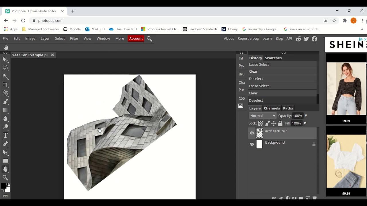 Photopea Demo Layers and lasso tool YouTube