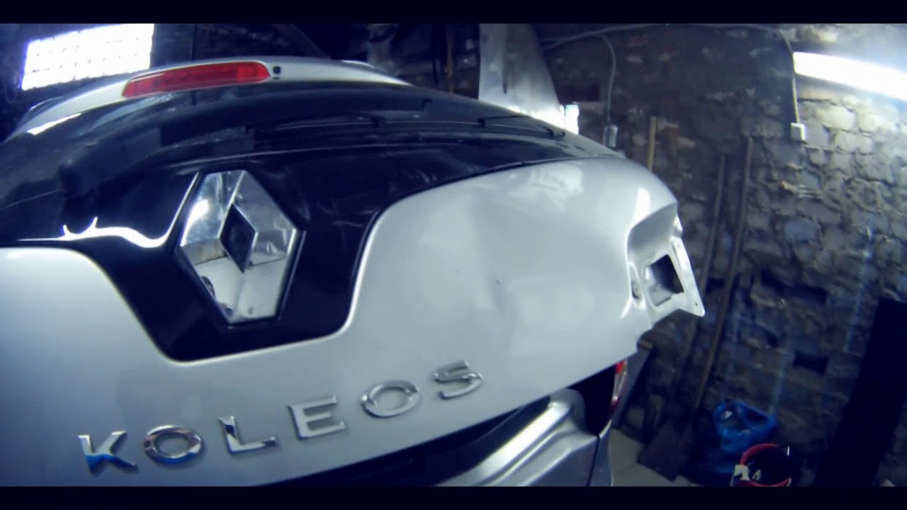Рено Колеос - ремонт вмятины, разборка задней двери - YouTube