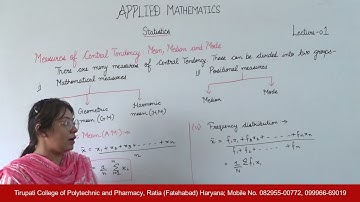 Applied Mathematics; Statistics, Lecture 01 HD