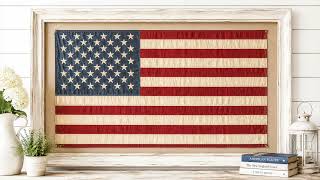2 Hour Vintage American Flag TV Art | Patriotic Farmhouse Wallpaper | Fourth of July TV Background