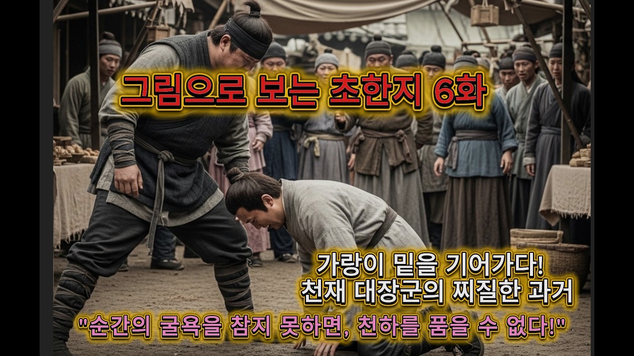 [그림으로 보는 초한지 6화] 불량배의 가랑이 밑을 박박 기어간 남자! 찌질한 밥벌레에서 대장군이 된 한신의 놀라운 인내심 (과하의 욕)