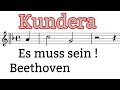 Beethoven "Es muss sein" (It must be ) , The unbearable Lightness of Being